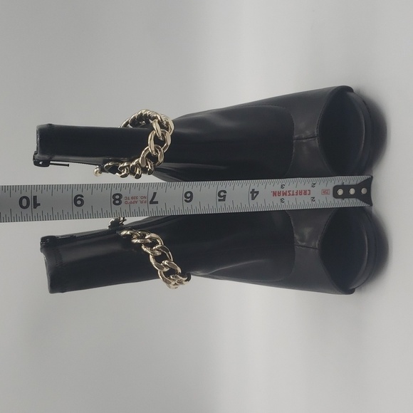 336- Steve Madden Peep Toe Open Ankle Boots Vegan Leather Black Size 6.5 NWT - Picture 9 of 11